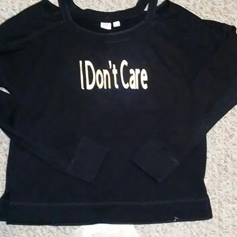 Black GAP Cold Shoulder Graphic Sweatshirt  XS